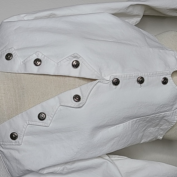 Jacket Size Medium White Denim Jean Blazer Coastal Cowgirl Western Wear Fashion - Picture 3 of 8